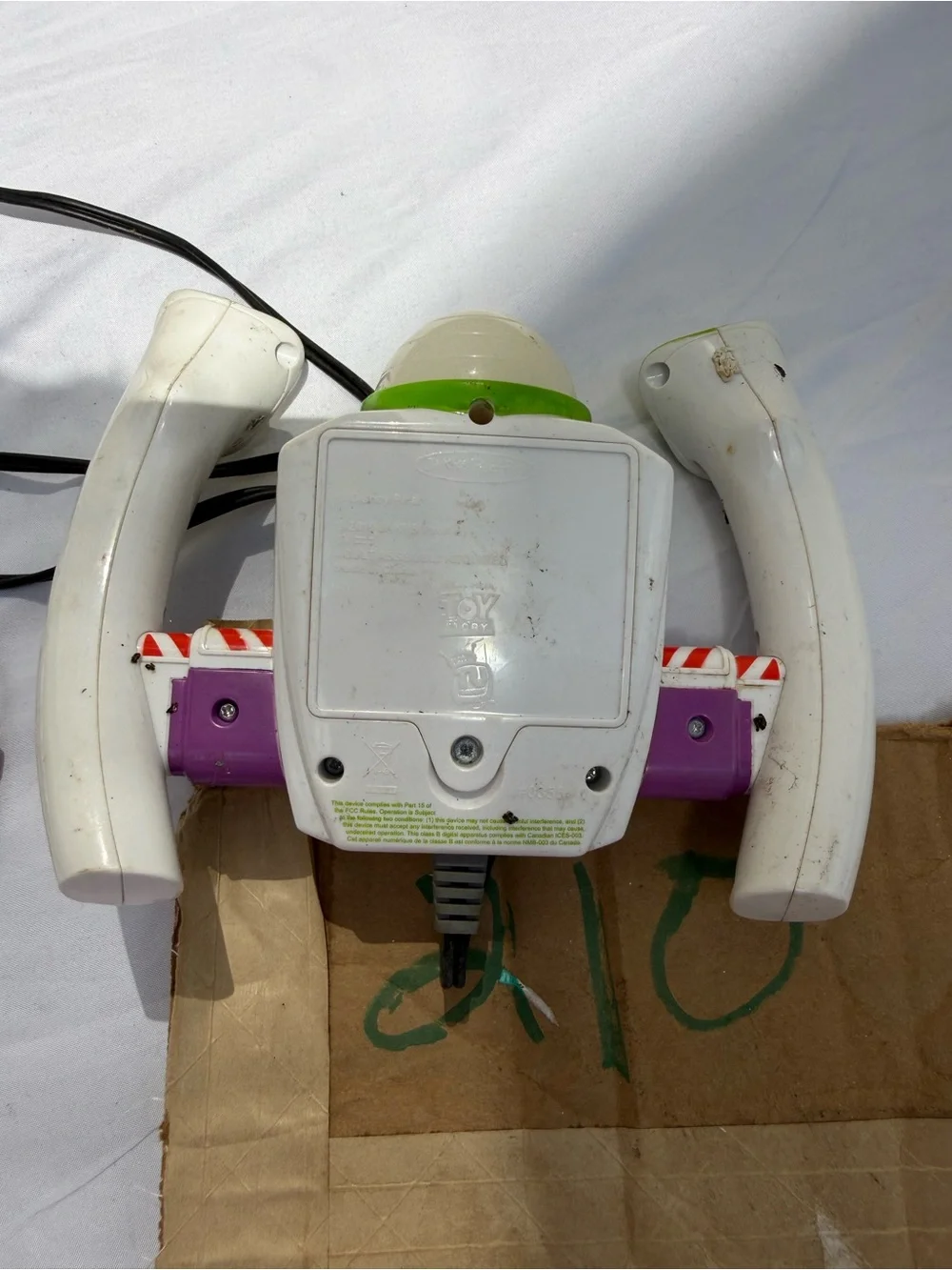 Green and White VR-Style Motion Controller Accessory